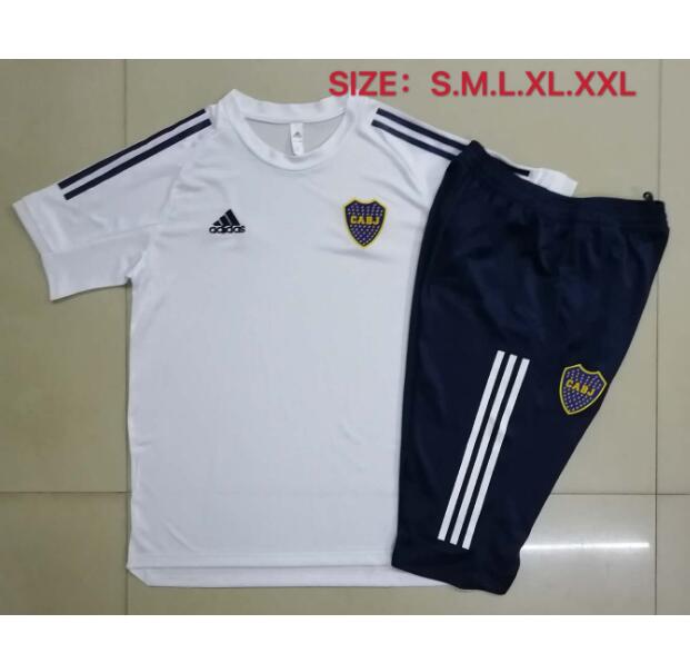 Boca Junior White Training Kits Capri Pants with Shirt 2020/21